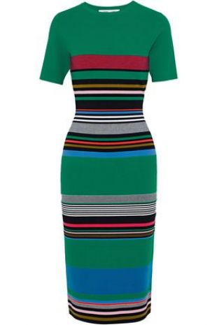 Stripe Short Sleeve Sweater Dress