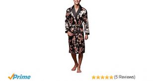 Lu's Chic Men's Satin Kimono Robe Silk Spa Bathrobe Luxurious Dragon Robe Pockets Loungewear