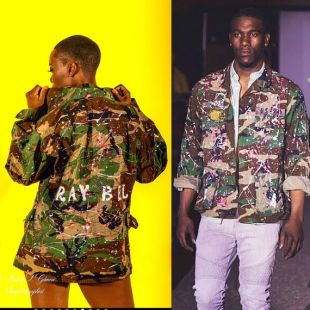 VENTE sur mesure à la main peint plateau-BELL Camo armée veste unisexe