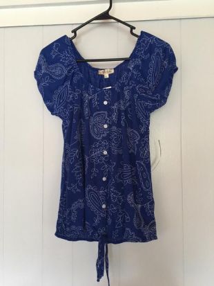 T shirt imprimé Paisley bleu - (SM)