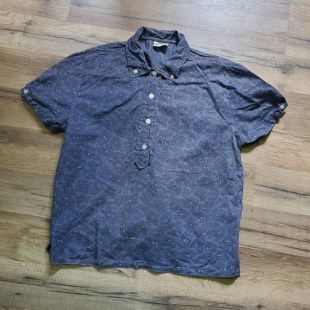 Polo d'impression Blue Paisley des années 1950