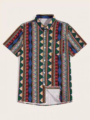 Guys Tribal Print Shirt