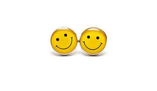 Smiley Face Stud Earrings Smile Jewelry Yellow Smile Face Earrings