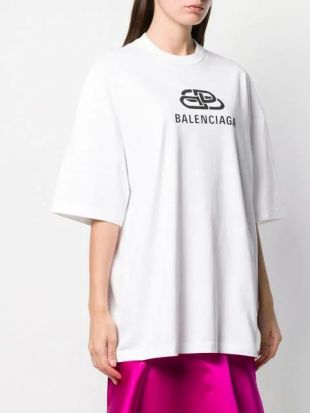 Balenciaga Oversized BB Logo T-shirt - Farfetch