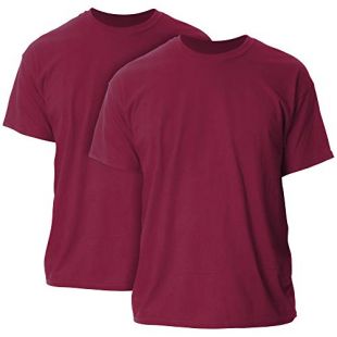 Gildan Men's Heavy Cotton Adult T-Shirt, 2-Pack, Cardinal Red, Small