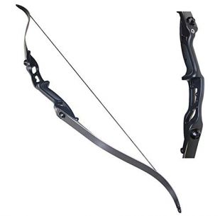 TOPARCHERY Archery 56" Takedown Hunting 30lbs Recurve Bow Metal Riser Right Hand Black Longbow