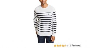 Nautica Long Sleeve Striped Crew Neck Sweater