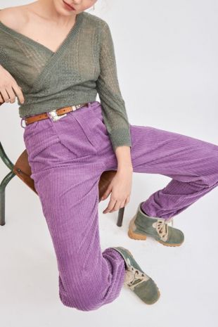Pantalon en velours côtelé Pipa - Violet