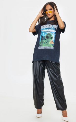 Black AREA 51 Oversized T Shirt