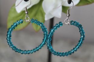 Boucles Doreilles En Verre Bleu Harvest