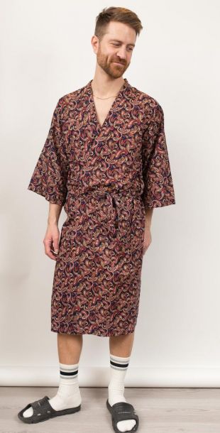 Vintage Robe des hommes - moyenne taille Paisley tropicale hawaïenne Antioche Tiki pyjama / peignoir - tenue de chambre à coucher - cadeaux pour lui - cadeau pour papa