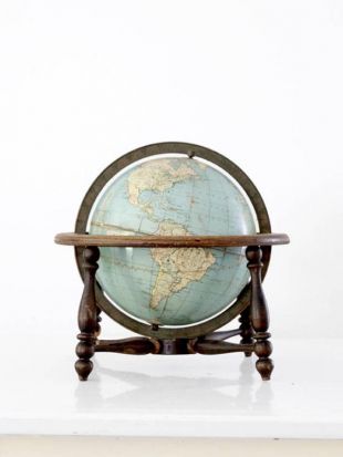 Globe du monde des années 1920, nouveau Peerless 8 pouces Globe