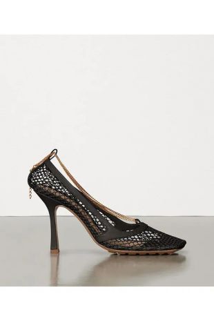 Stretch Pumps In Mesh And Berry Calf