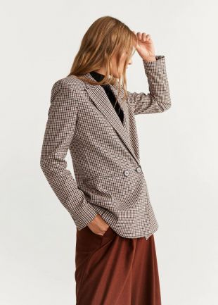 Structured blazer with checked pattern