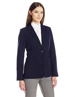 Calvin Klein Women's Single Button Suit Jacket, Twilight, 8