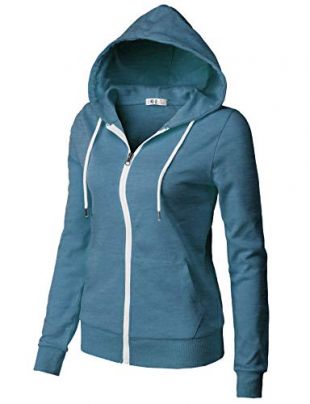 H2H Women's Casual Hoodie Long Sleeve Hoodie Steelblue US S/Asia S (CWOHOL030)