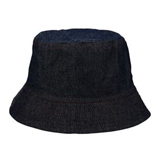 Faletony Amoureux Chapeau de Pêcheur Soleil Bob Bucket Homme Femme Rond Double Face Deux Face Coton Unicolore Casual Protection Solaire Extérieur Randonnée Camping Voyage Plage(Jean)
