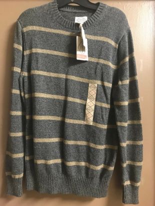 Pull Léger Rayé Marron Devred Taille M Pour Homme - Occasion En Très Bon état