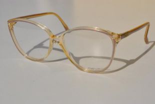Vintage FANTASIA RAFFAELLO 6 502 54-17 clair avec strass rose nacré et gris à rayures cadre oeil/lunettes de soleil oversized fait en Italie neuf