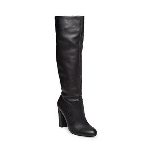 Steve Madden Women's Eton Fashion Boot, Black Leather, 8 M US