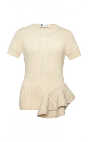 Peplum Wool Blend Knit Top