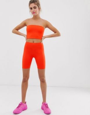 Bershka x Pantone - Short legging - Orange fluo | ASOS