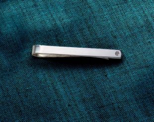 Monogram Tie Clip, Silver Tie Slide, Groomsmen Tie Bar, Custom Sterling Silver Gift for Groomsmen and Groom, Wedding Favors Gifts