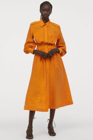 Robe de longueur mi-mollet - Orange