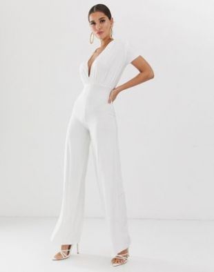 Koco & K - Combinaison large froncée douce au toucher - Blanc | ASOS