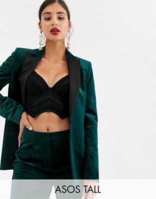 Blazer de costume style smoking en velours