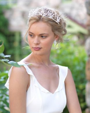 Diadème de mariage floral, couronne de mariée fleur, couronne de fleurs mariage, diadème de mariée fleur, parure de mariage, accessoire de coiffure mariée - TI-7004