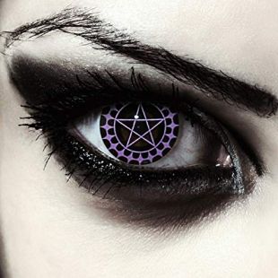 Lentilles de couleur noir sans correction costume zombie vampire twilight cosplay+ Récipient gratuit - pour Halloween ou carnaval „Ciel“