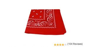 RED bandana scarf black white paisley on both sides
