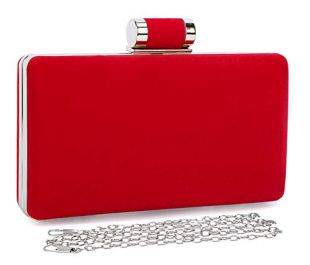 Selighting Women's Formal Evening Bags Velvet Wedding Clutch Purses (One Size, Red)