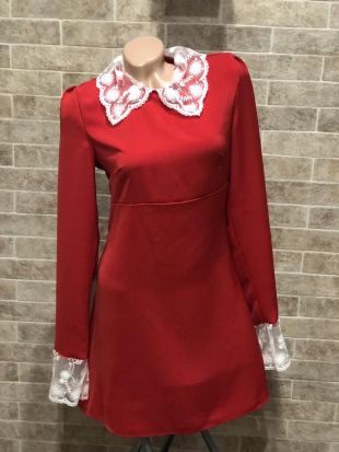 Chilling Adventures of Sabrina cosplay Witch dress Weird sisters Sabrina Spellman Red Black Navy dress White Lace Peter pan collar Halloween