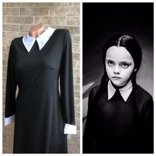 The replica of the outfit worn by Wednesday Addams (Christina Ricci) in The Addams  Family