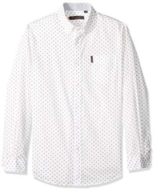 Ben Sherman - Ben Sherman Herren Ls Diamond Geo PRNT Shirt Button Down Hemd