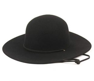 Epoch hats Men's Tiller Wide Brim Felt Fedora Hat (S/M, HE71BLACK)