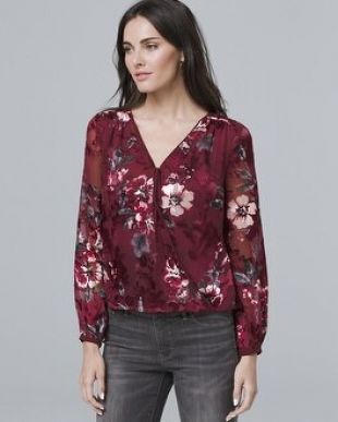 Floral Burnout Blouse