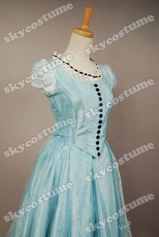 TIM BURTON ALICE AU PAYS DES MERVEILLES Alice Costume Robe Bleue Cosplay robe de soirée de bal | eBay