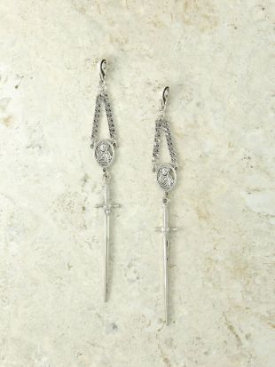 The Silver Amparo Rosary Earrings