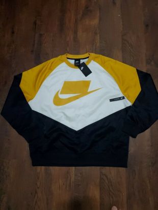 Nike Vêtements de Sport NSW Homme Ras L Jaune Blanc Noir Pull Sweat
