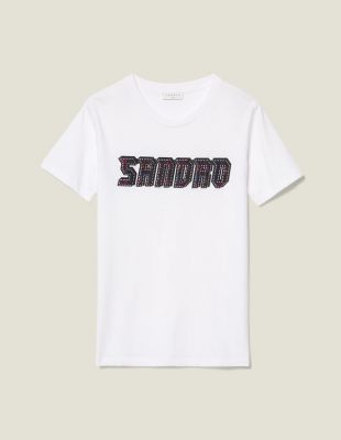 T-Shirt À Inscription En Tweed