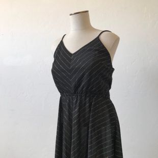 Vintage 70s Petite Noir et Or Disco Dress