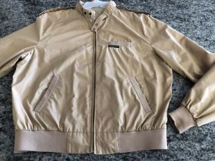 1980's Mens Member's Only Tan Beige Jacket Size 44 by Europe Craft Made in Hong Kong- Member's Only jacket, mens bomber jacket, windbreaker