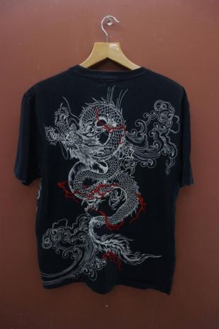 Vintage Dragon Sukajan T-Shirt japonais Souvenir rue usure Tee Top taille XL