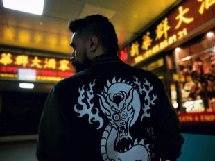 Zen Devils - Dragon Varsity Jacket Hell Mind Brodé Crâne noir Gris Letterman Teddy Flames Occult Dark Gothic Alt Rock Metal Cyberpunk