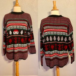 PolkaDotVintageShop - Vintage 80s Christmas Oversized Ugly Knit ...