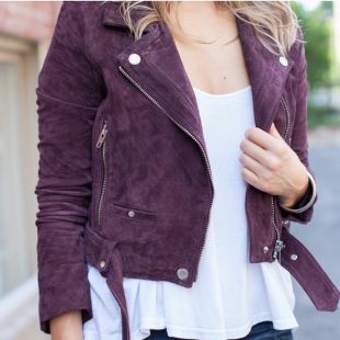 Purple suede Moto jacket