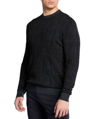 Men's Animal-Pattern Crewneck Sweater
